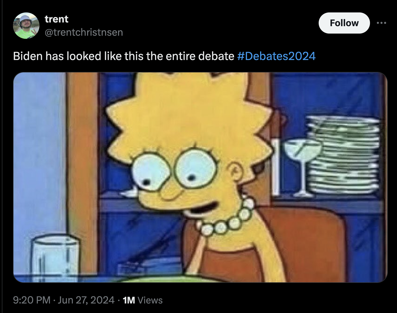 trent Biden has looked this the entire debate 1M Views